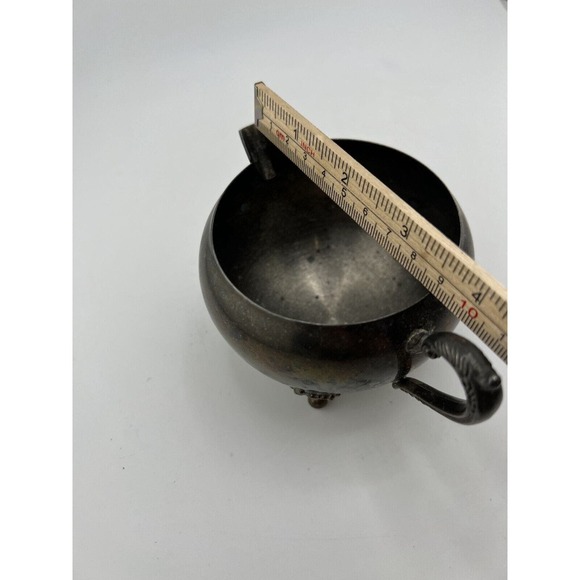 Vintage Tableware Antique Hand Made Silver-Plated Metal‎ Footed Creamer - Picture 7 of 8
